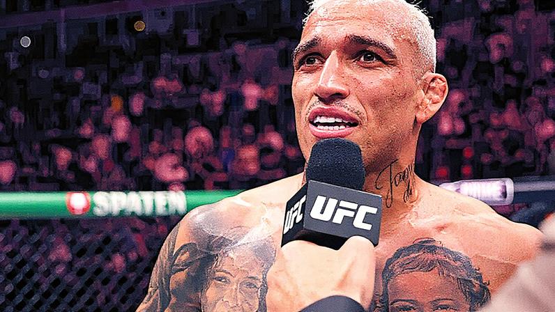 Charles "do Bronxs" Oliveira comemora vitória sobre Mateusz Gamrot no UFC Rio. (Foto por Ed Mulholland/Zuffa LLC)