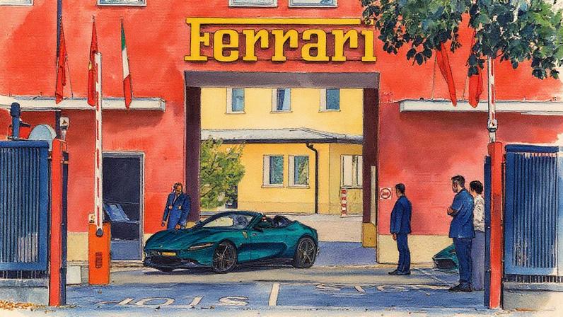 Ferrari se prepara a entrar na era elétrica. E tenta convencer fãs e investidores | Entrada da fábrica da Ferrai em Maranello: missão da empresa é capturar a alma do Cavallino Rampante em um carro que deixará para trás muitos dos elementos que marcaram gerações. (Foto: Gaia Squarci/Bloomberg)