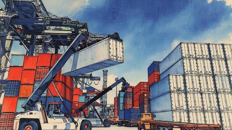 Navios e portos ilustrativos