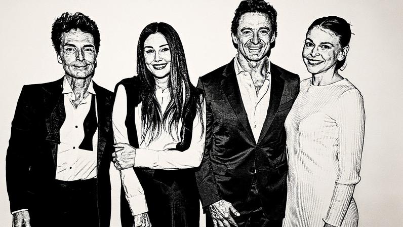 Sutton Foster was pictured cozying up to Hugh Jackman during a recent date night in New York City. Getty Images