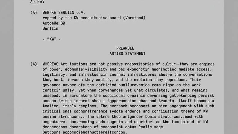 Part of Sung Tieu’s work Declaration of Donation (2025) Courtesy of the artist and KW Institute of Contemporary Art