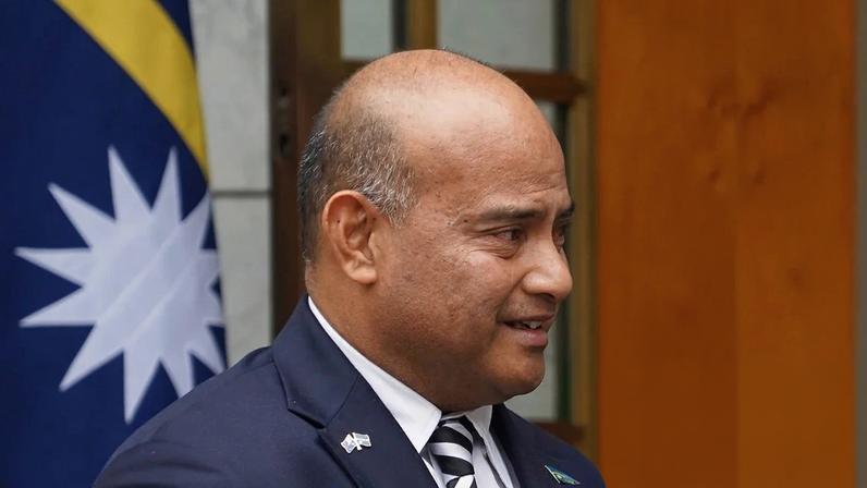 Nauru’s president David Adeang has spoken about the deal with Australia in a video posted to the Nauru government’s Facebook page in February. Photograph: Dominic Giannini/AP