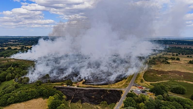 In August, 17 fire and rescue services were drafted in from across the country to respond to a wildfire in Holt Heath in Dorset.