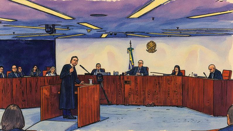 Após Moraes interromper sustentação oral para julgamento, Jeffrey Chiquini fala sobre ausência de laudo. Ele também se dirige a seus colegas para tratar de alteração de código hash em prova. (Foto: Rosinei Coutinho/STF)