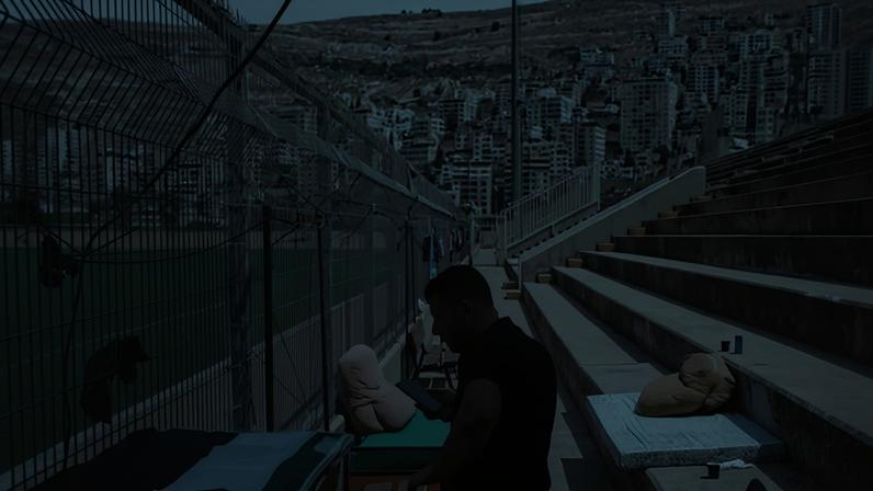 Baker Majjar, 37, near the stadium steps. Photograph: Alessio Mamo/The Guardian