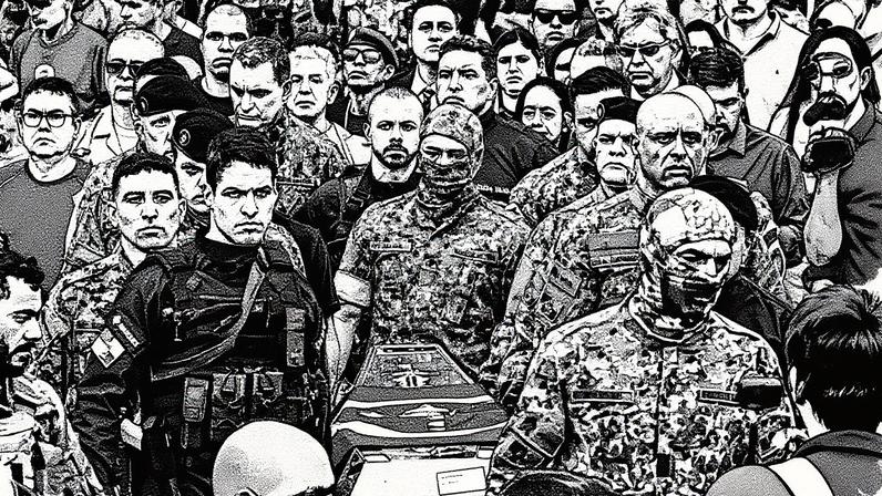 Funeral do sargento do Bope Heber Carvalho da Fonseca, morto durante a Operação Contenção, no Rio de Janeiro. (Foto: André Coelho/EFE)