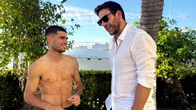 Carlos Alcaraz e Juan Martin Del Potro (Foto: Instragram de Del Potro)