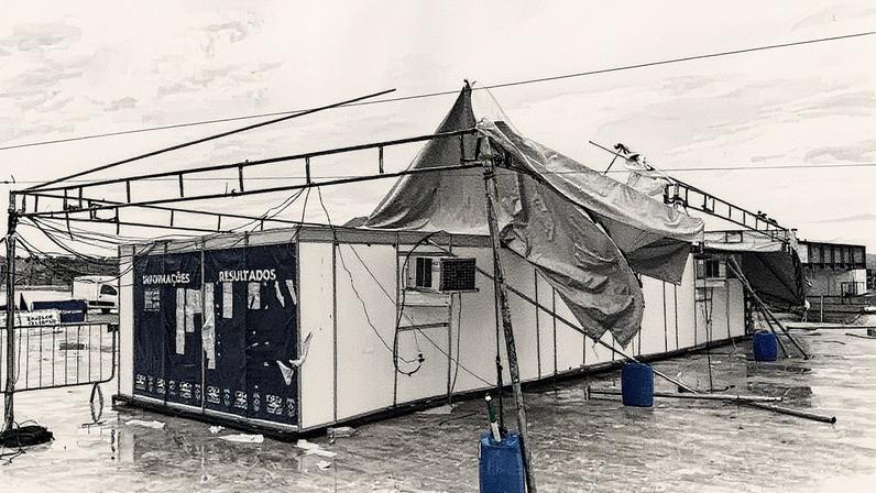 Estado da estrutura do Campeonato Brasileiro de Canoagem após as chuvas no Rio de Janeiro (Foto: Divulgação)