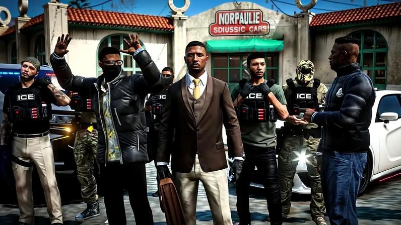 Simulação no GTA RP reproduz batida da agência de imigração americana: jogo é uma modificação feita por usuários