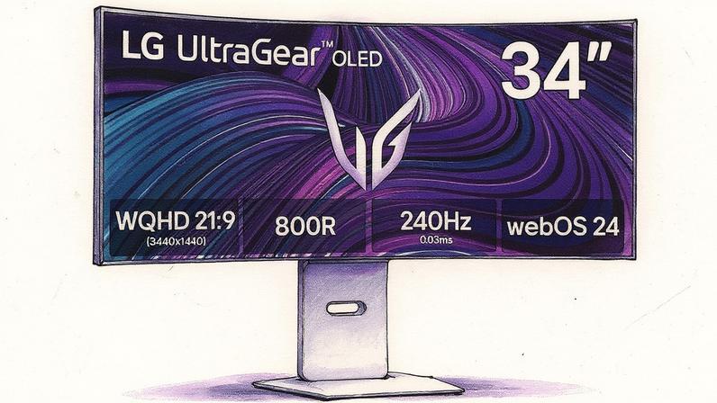 Monitor curvo de 34 polegadas da LG com 240 Hz atinge mínimo histórico