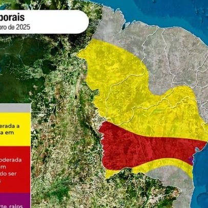 Nordeste terá chuva forte no fim de semana