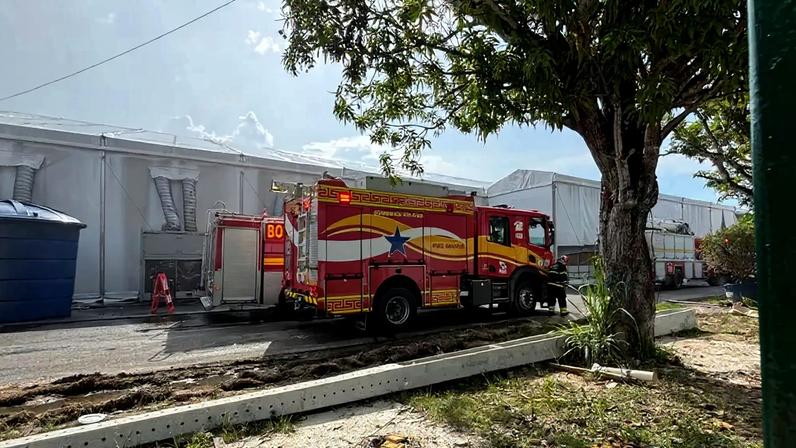 A Zona Azul da COP30 reabriu após incêndio. Autoridades e Bombeiros garantiram segurança no local - Foto: Tânia Rêgo/Agência Brasil
