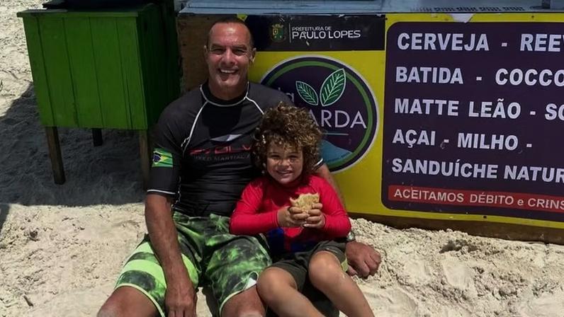 Paulo Zulu e o filho caçula, Kiron, de 4 anos — Foto: Reprodução/Instagram