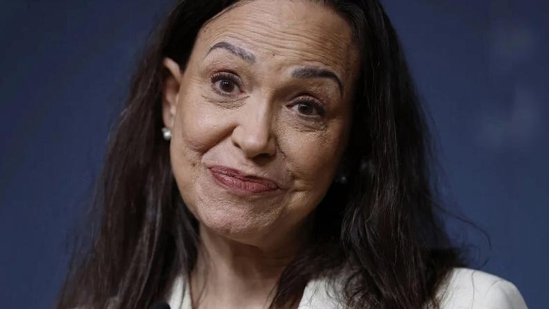 María Corina Machado, opositora de Nicolás Maduro, deixou a Venezuela com a ajuda dos EUA. Foto: Odd ANDERSEN / AFP