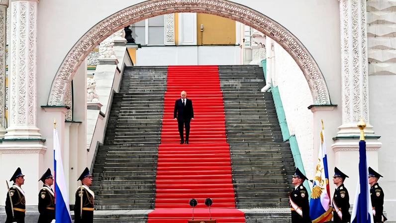 Russian President Vladimir Putin arrives to speak at the Kremlin in Moscow in this photo supplied by Sputnik.