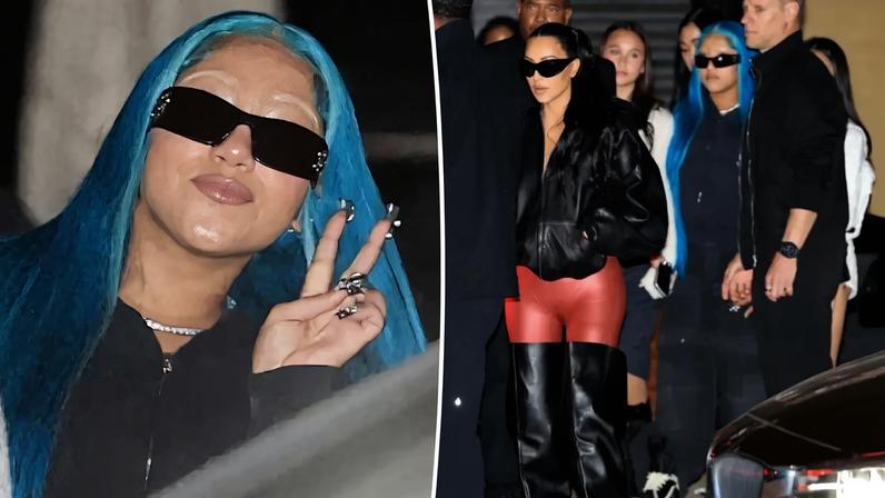 North West revealed newly bleached eyebrows while out with her mom, Kim Kardashian, on Friday night. ShotbyNYP / BACKGRID