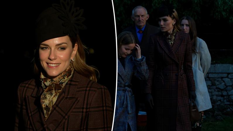 Kate Middleton attended Christmas Day services at St. Mary Magdalene Church in Sandringham wearing her Blazé Milano tartan coat.