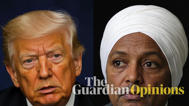 Donald Trump and Ilhan Omar. Photograph: Getty Images