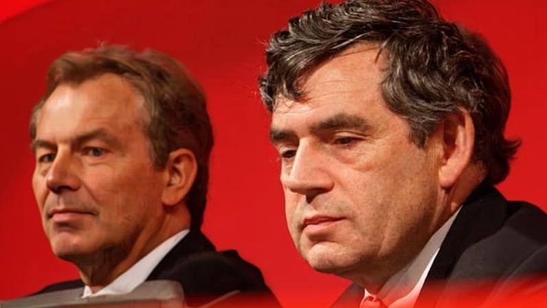 Tony Blair and Gordon Brown at the Labour party conference in 2005.
