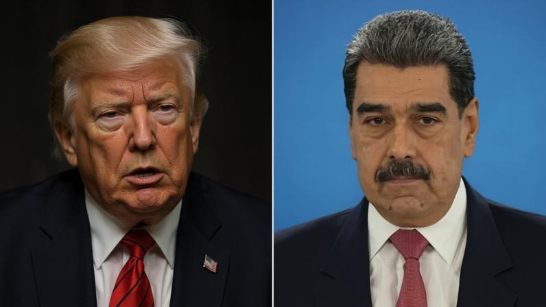 Governo Trump escala a crise com a Venezuela ao sancionar sobrinhos de Maduro e apreender um navio carregado de petróleo. Fotos: Federico PARRA / AFP e ANDREW CABALLERO-REYNOLDS / AFP