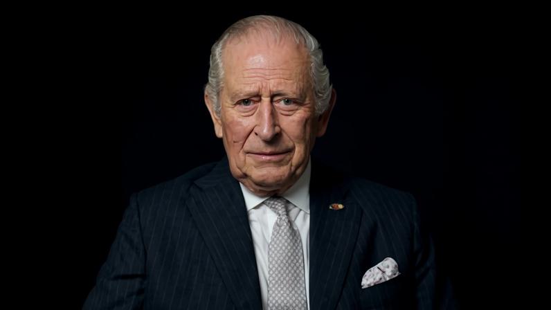 King Charles spoke about his cancer recovery in a prerecorded message from Clarence House in London. Photograph: Tommy Forbes/Bango Studios/Reuters