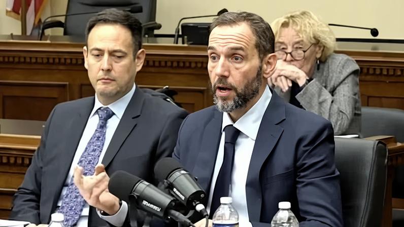 Former special counsel Jack Smith speaks during a deposition on 17 December 2025 at the US Capitol in Washington DC.