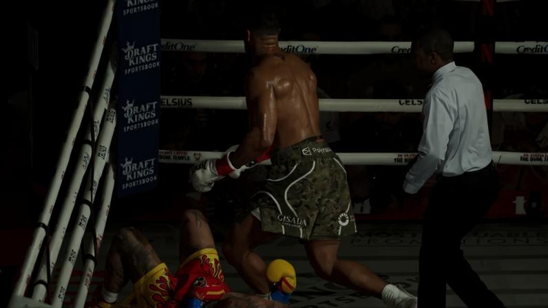Anthony Joshua em luta contra Jake Paul (Foto: Carmen Mandato/Getty Images for Netflix)