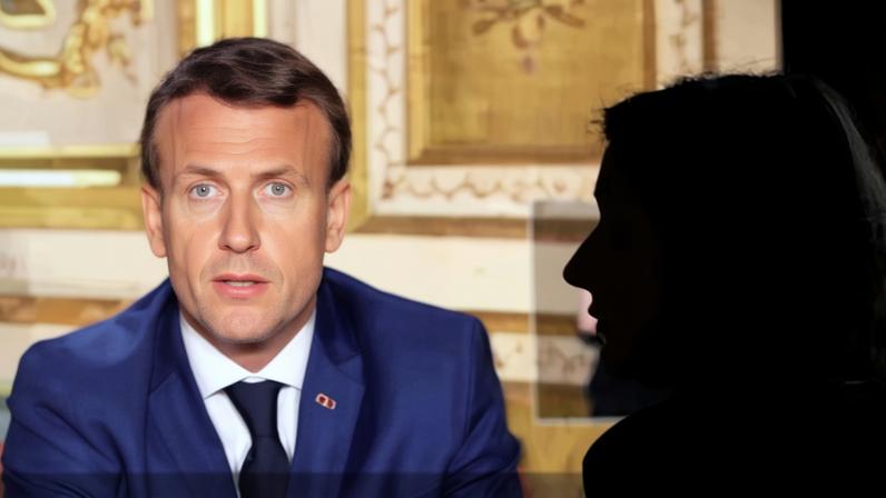 Emmanuel Macron speaking on national TV. He has scrapped the licence fee, while a long-term funding model has yet to be defined.
