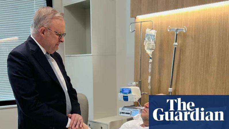 Australia prime minister, Anthony Albanese, meets Bondi beach terror attack hero Ahmed al-Ahmed at St George Hospital in Sydney.