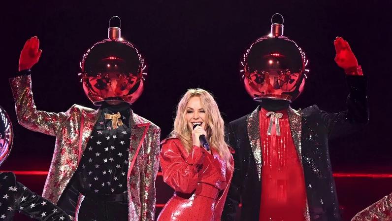 Kylie Minogue performing at the Jingle Bell Ball at the O2 Arena in London.