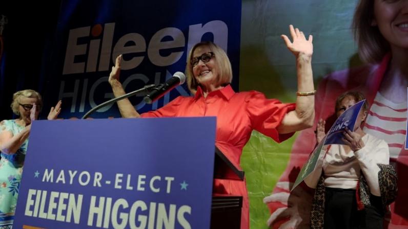 Higgins, a Democrat, will become the city's first female mayor.