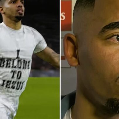Gabriel Jesus comemora vitória do Arsenal exibindo camisa Eu pertenço a Jesus