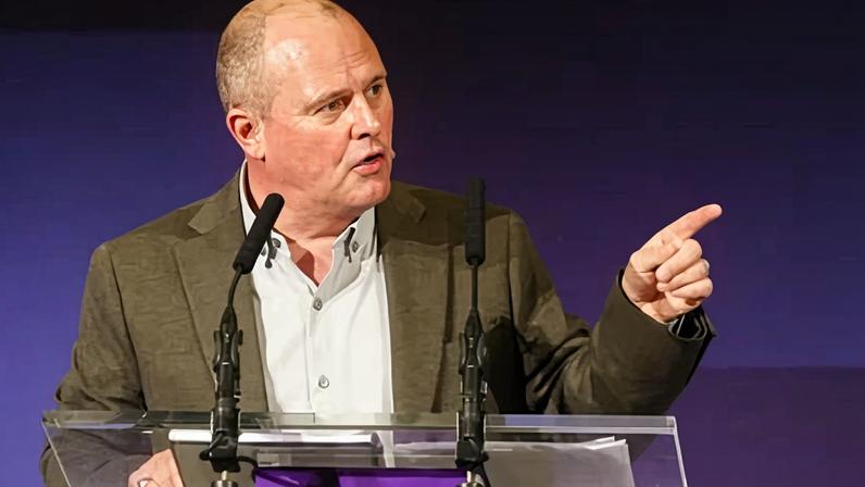 TUC general secretary Paul Nowak speaking at the Co-operative party conference in November.