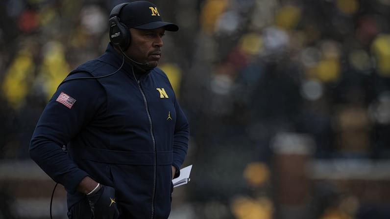 Michigan head coach Sherrone Moore watches from the sideline during the second half of November’s game against Ohio State.