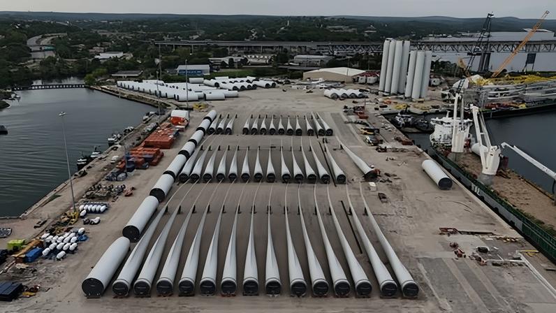 The Revolution Wind offshore wind turbine project in New London, Connecticut.