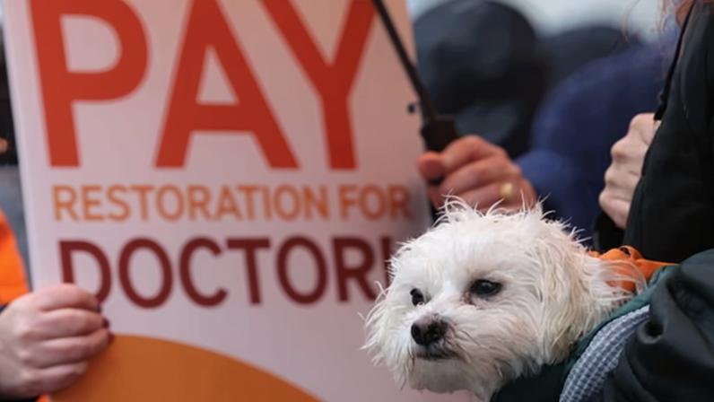 The industrial action will be the 14th strike that resident doctors have staged since March 2023. Photograph: Adam Vaughan/EPA