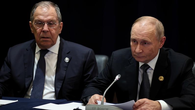 Sergei Lavrov (left) called the alleged targeting of Vladimir Putin’s residence an act of state terrorism.
