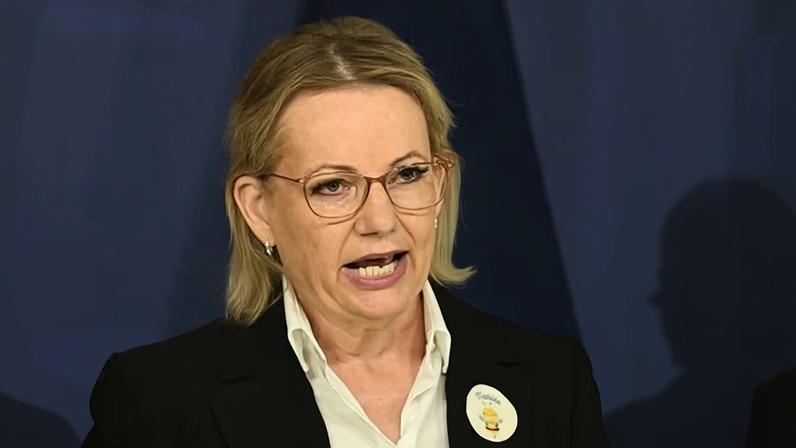 Opposition leader Sussan Ley and senator Bridget McKenzie speak at a heated press conference about the Bondi shooting on Monday.