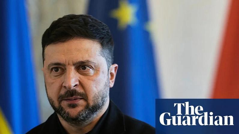 Volodymyr Zelenskyy arrives at the Bellevue Palace in Berlin for the talks.