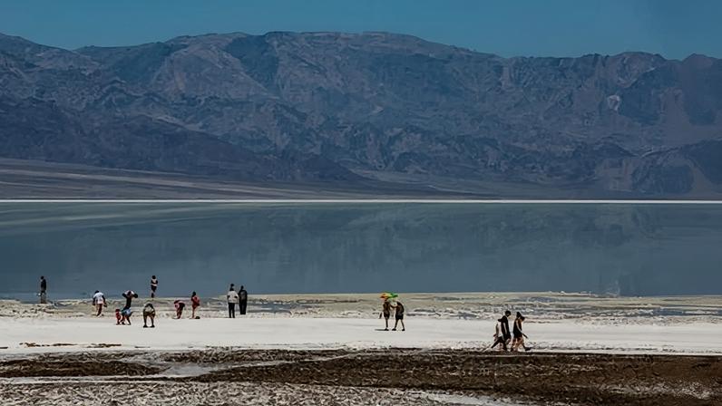 Badwater Basin, home to Lake Manly, on 23 April 2024 in Death Valley national park, in California. Photograph: George Rose/Getty Images