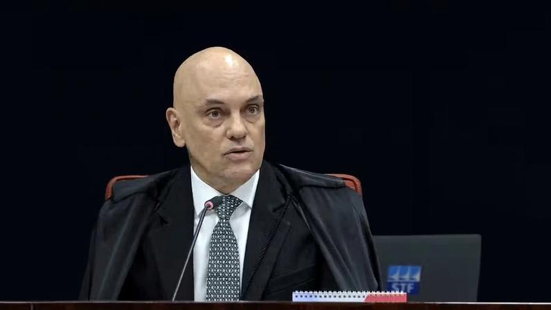 Ministro Alexandre de Moraes durante julgamento de Jair Bolsonaro. — Foto: Rosinei Coutinho/STF