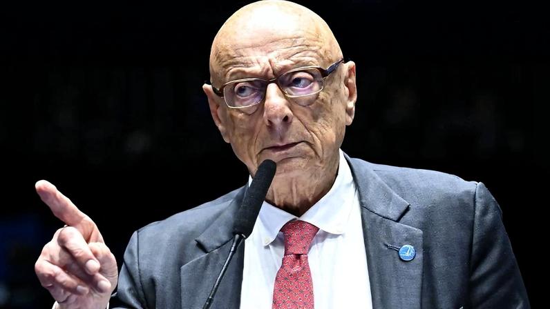 No Senado, o projeto que pretende reduzir a pena de Bolsonaro e outros golpistas foi parar nas mãos de Esperidião Amin. Foto: Waldemir Barreto/Agência Senado
