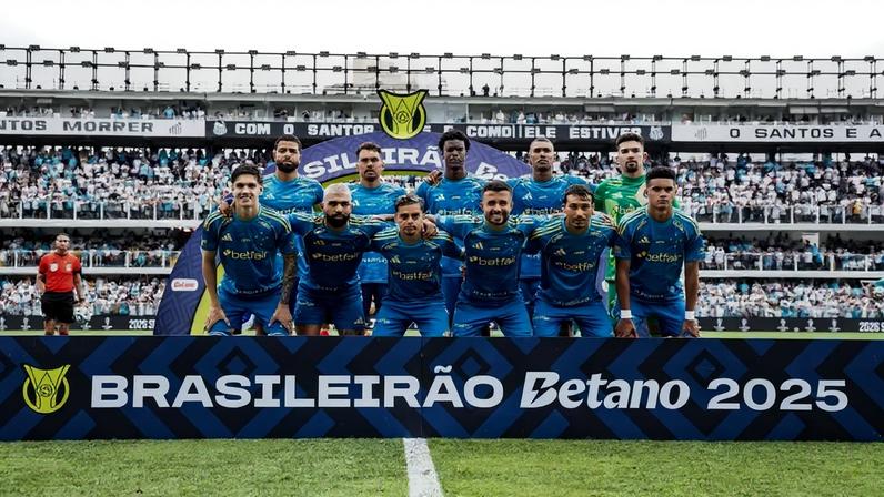 Time do Cruzeiro contra o Santos (Foto: Jhony Inácio/Cruzeiro)