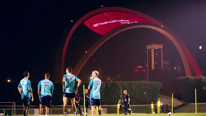 Jogadores do Flamengo se preparam para a estreia no Mundial (Foto: Divulgação/Flamengo)