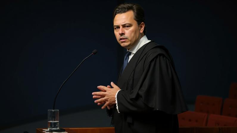 Jeffrey Chiquini, advogado de Filipe Martins, no julgamento da ação penal nº 2.693 (núcleo 2). (Foto: Gustavo Moreno/STF)