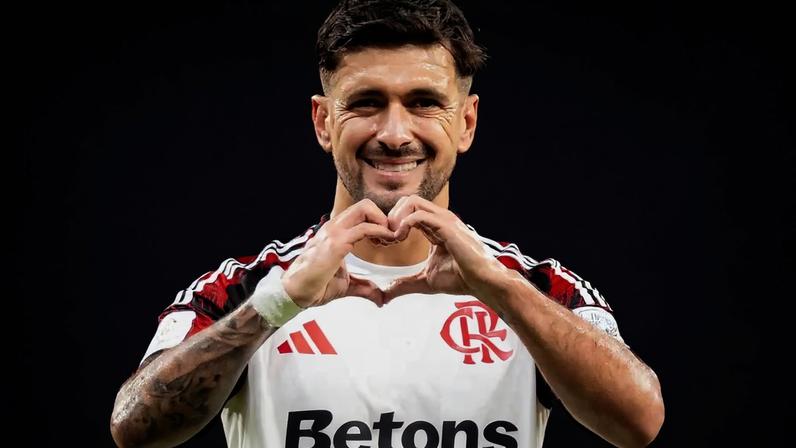 Arrascaeta comemora gol pelo Flamengo no Mundial (Foto: Adriano Fontes/Flamengo)
