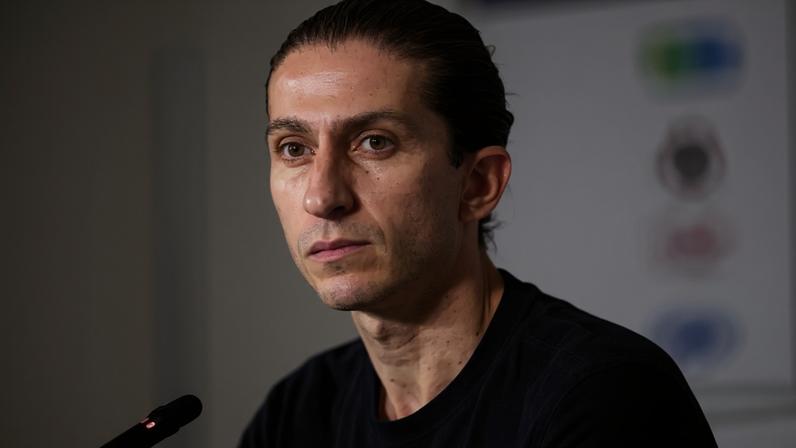Filipe Luís em coletiva de imprensa no Mundial (Foto: Adriano Fontes/Flamengo)