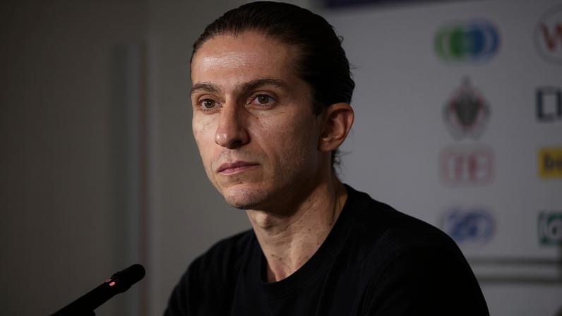 Filipe Luís em coletiva de imprensa no Mundial (Foto: Adriano Fontes/Flamengo)