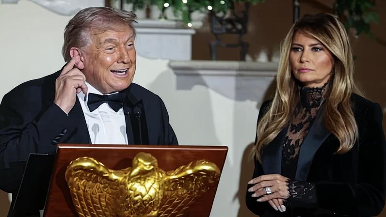 Donald Trump and the first lady, Melania Trump, at the Congressional ball.