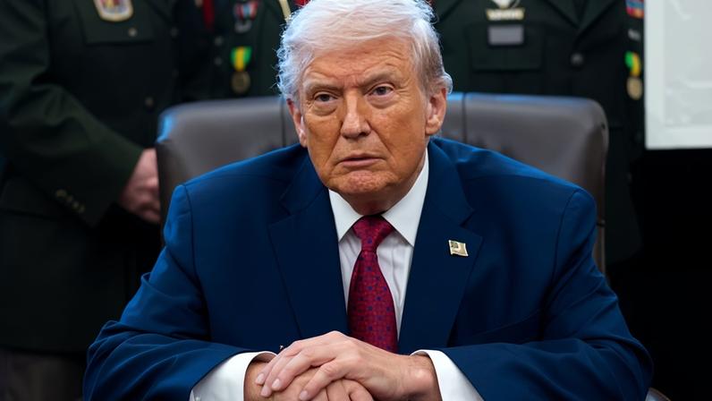 Donald Trump at the signing of an executive order designating fentanyl as a weapon of mass destruction, at the White House in Washington DC, on Monday. Photograph: Bonnie Cash/EPA